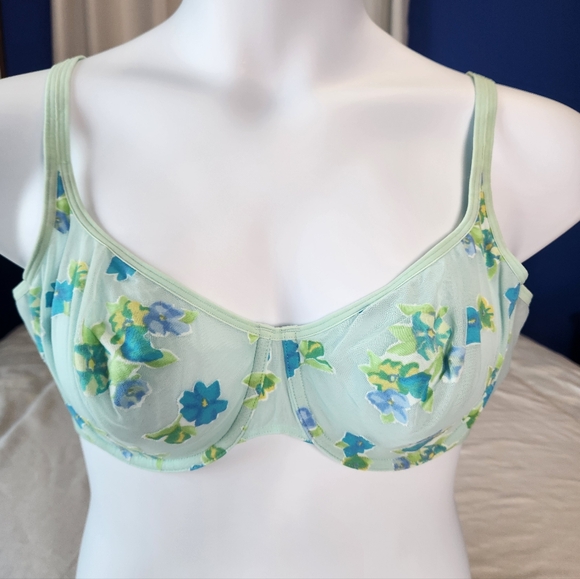 Cacique Other - SOLD - Cacique Sexy Sensual NWT Unlined Underwire Bra 42C Blue Green Floral